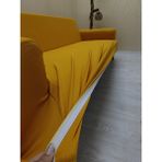 Mikro Lastikli Kaymaz Elastik Koruyucu Giydirme Koltuk Örtüsü - Hardal - 3+3+3 (3 Parça Set) - 10 x 10 cm
