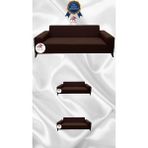 Mikro Lastikli Kaymaz Elastik Koruyucu Giydirme Koltuk Örtüsü - Kahverengi - 3+2+2 (3 Parça Set) - 10 x 10 cm
