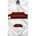Mikro Lastikli Kaymaz Elastik Koruyucu Giydirme Koltuk Örtüsü - Kiremit - 3+2 (2 Parça Set) - 10 x 10 cm