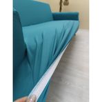 Mikro Lastikli Kaymaz Elastik Koruyucu Giydirme Koltuk Örtüsü - Mavi - 3+3+3 (3 Parça Set) - 10 x 10 cm