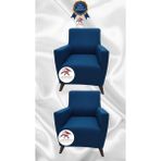 Mikro Lastikli Kaymaz Elastik Koruyucu Giydirme Koltuk Örtüsü - Petrol - 1+1 (2 Parça Set) - 10 x 10 cm
