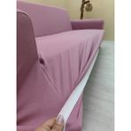 Mikro Lastikli Kaymaz Elastik Koruyucu Giydirme Koltuk Örtüsü - Pudra - 3+3 (2 Parça Set) - 10 x 10 cm