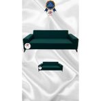 Mikro Lastikli Kaymaz Elastik Koruyucu Giydirme Koltuk Örtüsü - Zümrüt Yeşili - 3+2 (2 Parça Set) - 10 x 10 cm