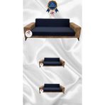 Mikro Lastikli Kaymaz Elastik Koruyucu Kolsuz Koltuk Örtüsü - Antrasit - 3+2+2 (3 Parça Set) - 10 x 10 cm
