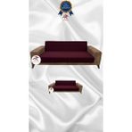 Mikro Lastikli Kaymaz Elastik Koruyucu Kolsuz Koltuk Örtüsü - Bordo - 3+2 (2 Parça Set) - 10 x 10 cm