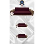 Mikro Lastikli Kaymaz Elastik Koruyucu Kolsuz Koltuk Örtüsü - Bordo - 3+2+2 (3 Parça Set) - 10 x 10 cm