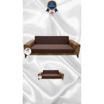 Mikro Lastikli Kaymaz Elastik Koruyucu Kolsuz Koltuk Örtüsü - Kahverengi - 3+2 (2 Parça Set) - 10 x 10 cm