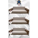 Mikro Lastikli Kaymaz Elastik Koruyucu Kolsuz Koltuk Örtüsü - Vizon - 3+3+3 (3 Parça Set) - 10 x 10 cm