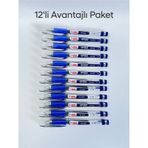 Mikro Mk-8526 Gel Pen İmza Kalemi Mavi 0.1 Mm Uç 12'li Paket Mavi