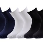 Mikro Modal 6'lı Set Kadın Çorap, Siyah & Beyaz & Lacivert, Mikro Lenzing Modal,%100 Doğal, Uluslararası Confiance Textile Oeko-Tex Standard 100 etiketine sahiptir, Günlük Kıyafetlere ve Modaya Uygun