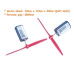 Mikro Motor 2 Adet Tek Kanat Pervane 2 Adet