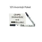 Mikro Ns-703 Yuvarlak Uç Beyaz Yazı Tahta Kalemi Siyah 12 Li Set
