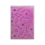 Mikro NT-216 Pembe Çizgili Küçük Boy Nota Desenli Not Defteri