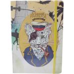 Mikro Sert Kapaklı A5 Lastikli 80 Yp 160 Sayfa Çizgili Defter - Renkli Kenarlı ( Kapak :tropical Paradise Holiday Kaptan Şapkalı Pipolu Leopar )