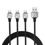 Mikro USB Kablosu (3'lü Paket, 3.3FT) Android Şarj Cihazı, Bling Micro USB Şarj Kablosu Uzun Android Telefon Şarj Kablosu Galaxy S7 S6 Edge J7 S5, Note 5 4, LG 4 K40 K20, MP3, Kindle, MP3, Tablet-Beyaz