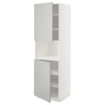 Mikrodalga fırın boy dolabı, HAVSTORP açık gri-koyu gri, 60x60x200 cm, 2 kapaklı ve 6 raflı