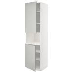 Mikrodalga Fırın Boy Dolabı, Havstorp Açık Gri-Koyu Gri, 60X60X220 Cm, 2 Kapaklı ve 6 Raflı