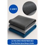 Mikrofiber 3'lü Ultra Emici Mikrofiber Temizlik Bezi Cam, Mutfak, Ayna, Banyo, Araba Temizliği Için Uygun