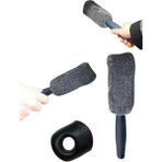 Mikrofiber Araba Jant Temizleme Fırçası Güçlü ve Etkili Temizlik - Açık Gri - Siyah
