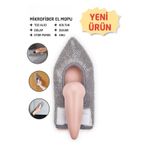 Mikrofiber Bezli Temizlik El Mopu Gri