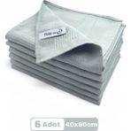 Mikrofiber Cam Bezi Genel Temizlik Bezi Mutfak Banyo Yüzey 6 Adet Gri 40X60CM