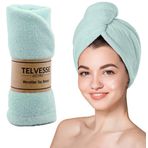 Mikrofiber Saç Havlusu Süper Emici Hızlı Kuruyan Türban Saç Havlusu Şapkası – Uzun Kıvırcık Kalın Saçlar İçin Duş Saç Kurutma Havlusu, Plaj Havuz Banyo Kullanım (Turkuaz)