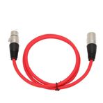 Mikrofon Kablosu 3 M - Xlr Erkek Xlr Dişi Kımızı