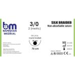 Mikroturcu Tekli Dikiş Iğne Iplik 3/0 Yuvarlak 3/8 4X10 Tek Iğne Mikrocerrahi Eğitim Materyali - Gri