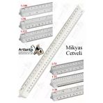 Mikyas Cetvel 1 Adet Ölçekli Üçgen Çizim Cetveli 30Cm 3 Kenarlı Mimar Mühendis 1:20 1:25 1:50 1:75 1:100 1:125