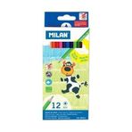 Milan 80012 Heksagonal Gövdeli Kuru Boya Kalemi Seti (12'li)