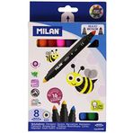 Milan 80090 MAXI Çift Renkli 16 Renk 8'li Keçeli Boya Kalemi