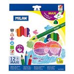 Milan Box 12 üçgen maksi boya kalemi + kalemtıraş