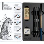 Milan Metal kutu 3 grafit kurşun kalem (HB, 4B ve 8B) 1 kalemtıraş Afilo 1 The Master Gum 1 fırça, 07168103C