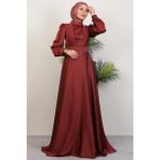 Milanda Tesettür Abiye Mercan - Renkli - 38