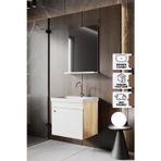 Milano 50 Cm Lavabolu Banyo Dolabı,lavabo Dahil, Ayna Dahil,sonomo Meşe
