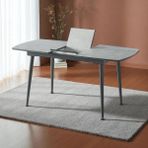 Milano Açılır Dikdörtgen Masa – Antrasit Gri, Siyah Ayak, 80×125 → 165 Cm, 4–6 Kişilik (Sandalyesiz) - 80 x 125 cm