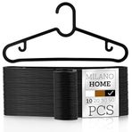 milano home - Plastik Elbise Askısı, Siyah Elbise Askısı, Gömlek Askısı, Dolap İçi Askı, Yer Kaplamayan Askı, Ceket Askısı, Pantolon Askısı, Gömlek Askısı, Etek Askısı (10, Siyah)