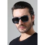 MİLANO KORS Erkek Siyah Mat Metal Çerçeve Detay Siyah Cam Güneş Gözlüğü
