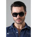 MİLANO KORS Erkek Siyah Metal Detay Çerçeve Siyah Cam Güneş Gözlüğü