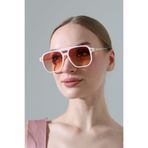 MİLANO KORS Kadın Oversize Pembe Çerçeve Degrade Cam Gold Sap Güneş Gözlüğü