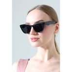 MİLANO KORS Kadın Siyah Cat Eye Siyah Cam Güneş Gözlüğü