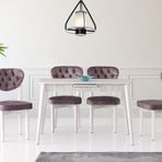 Milano Mdf Kristal Masa +4 Adet Gala Sandalye Takım