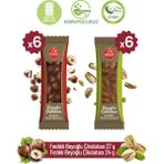 Milat Çikolata Milat Beyoğlu Fıstıklı & Fındıklı Çikolata 12 × 24 g (2 Çeşit) - 1 Adet