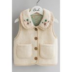 MİLAYS LİFE HOME COLLECTİON KIZ ÇOCUK WELSOFT KUZU İÇİ DESENİ PAMUK ASTARLI ÇİÇEK NAKIŞLI CEPLİ 1-4 YAŞ YELEK