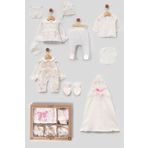 MİLAYS LİFE HOME COLLECTİON MÜSLİN ÇİÇEKLİ KIZ BEBEK YENİDOĞAN %100 PAMUKTAN 10 PARÇA HASTANE ÇIKIŞI ZIBIN SETİ
