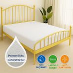 Milays Micro Polyester Dokulu Sıvı Geçirmez Full Fitted Kenarlı Yatağı Tam Koruyan Alez Tek/çift Kişilik - 180 x 200 cm - Ahşap - Beyaz