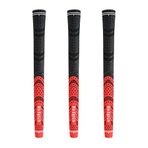 Mile High Life | Avid Golf Kulübü Tutacakları | 3, 13 Parça Set Golf Tutacakları | Çok Bileşikli Kablolu Kauçuk Golf Tutamağı | Standart Orta Boy Jumbo (3'lü Paket Kırmızı, Jumbo)