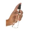 Milea 100ml Sprey Başlıklı Şeffaf Cam Şişe Kolonya Dezenfektan Şişesi MA2125