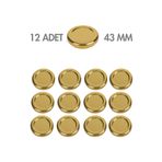 Milea 12 Adet Gold Metal Kavanoz Kapağı – 43 mm (29 ve 40 cc kavanozlara uyumlu)