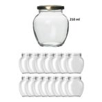 Milea 14 Adet 210 Ml Şeffaf Cam Yumurta Model Konserve Kavanozu Gold Metal Kapaklı MA2154